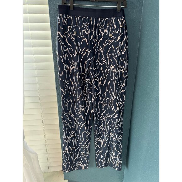 Athleta Printed Vienna Navy Blue Orchid Cargo Pant 14T Tall Pull-On Straight - Picture 4 of 9